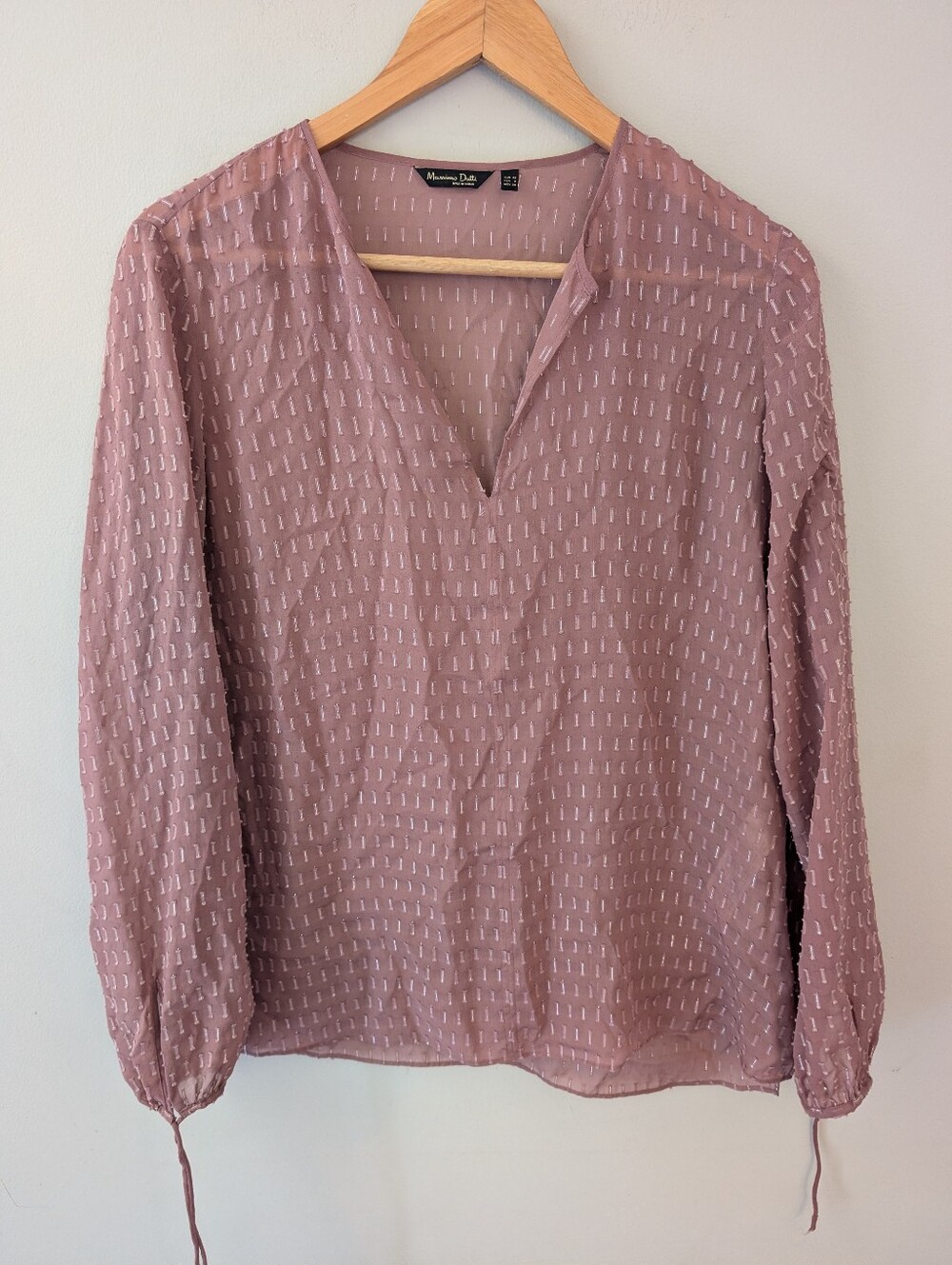 Massimo Dutti Silk Rose Mauve Blouse Size 6